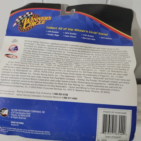 Winner's Circle #20 Tony Stewart/Pulling Out -- ITEM #254 - Picture 2 of 2